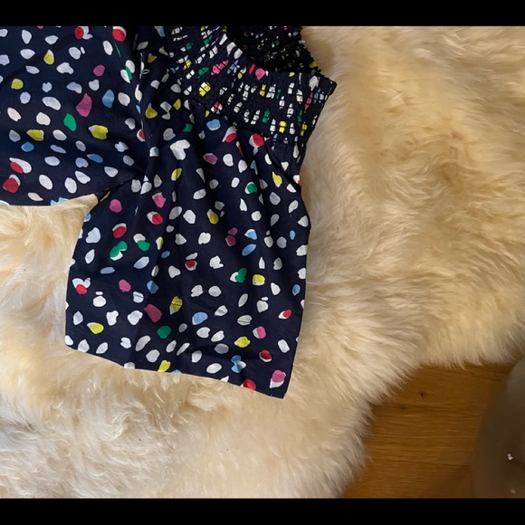 J.Crew Cotton Short Sleeve Cotton Top. Blue with pattern. Size 10. Never worn. - Picture 1 of 3